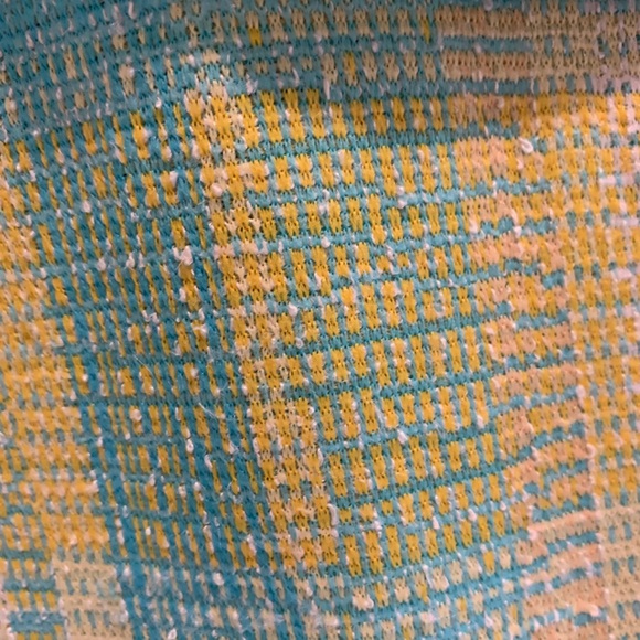Aqua / Yellow Plaid Tweed Woman’s 2 Piece Skirt Set Vintage Size Medium NO Tags - Picture 2 of 16